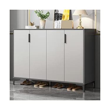 Imagem de HHHJQFAAT Sapateira para casa sapateira porta simples grande capacidade hall de entrada varanda armário de armazenamento prateleiras empilhável sapateira (cinza 120 cm)