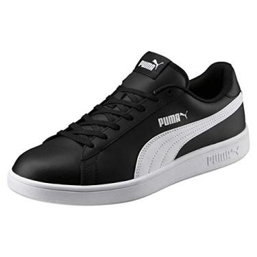 Imagem de PUMA Tênis unissex adulto Smash V2 L cano baixo, Preto/branco, 10