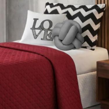 Imagem de Kit Colcha Cobre Leito Solteiro 05 Peças Infantil Com Almofada Decorativa Isabela (Vermelho)