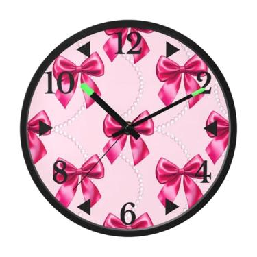 Imagem de STAYTOP Lindo relógio de parede de LED com gravata borboleta para quarto com brilho noturno, relógios de parede silenciosos de 30 cm para decoração de sala de estar, controle de som, relógio de parede