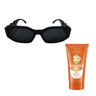 Imagem de Oculos De Sol Feminino + Protetor Solar Facinal Kit Verao