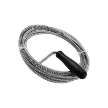 Imagem de Desentupidor Manual de Tubulações, Aço e PE, 1,5 Metros, Mola 13mm, para Esgoto, Vaso Sanitário e Calhas