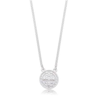 Imagem de Colar Religioso São Bento Prata 925