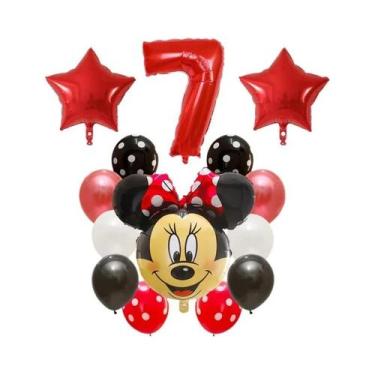 Imagem de Balões Mickey E Minnie Mouse 14pcs Balões De Número Em Folha De Látex 