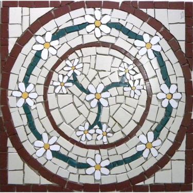 Imagem de Mandala Mosaico Floral Venezia Cerâmico Quadrado Tamanho 90cm
