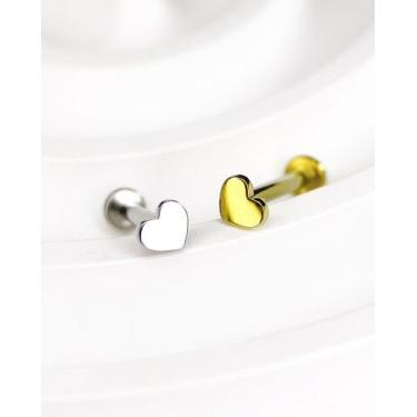 Imagem de Piercing Labret com Mini Coração em Titânio - Escolha sua Cor - Loka d