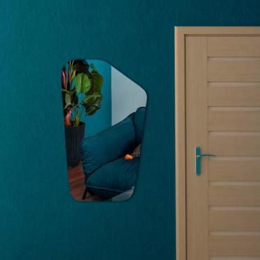 Imagem de Espelho Grande Pinterest Retrô Corpo Inteiro 110x60cm Borda em Couro 3