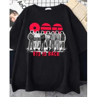 Imagem de Camiseta BTS Is Back Tour 2026 Aesthetic Unissex - Sneko Store, Preto,