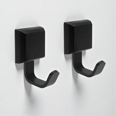 Imagem de Suporte 2 unid cabide cabideiro gancho preto - CASA H