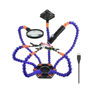 Imagem de Suporte Flexível Para Soldagem Com Luz LED, Lupa E Exaustor - Ferramen