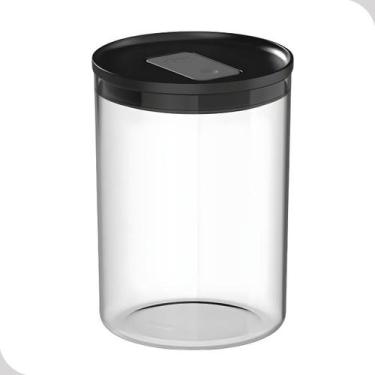 Imagem de Pote Hermético Duo Lock OU 1L Tampa Preta Conserva Alimentos Frescos