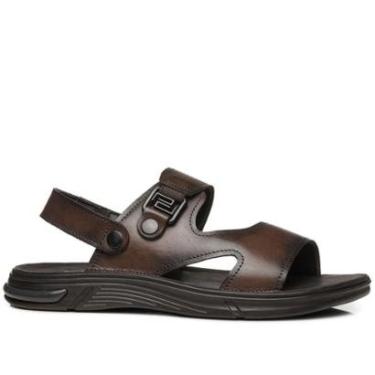Imagem de Sandália Pegada Masculino em Couro Pinhão 134401-01-Masculino
