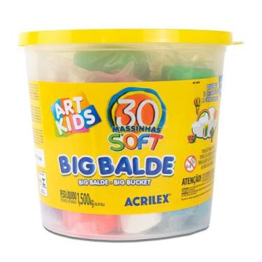 Imagem de Massinha de Modelar Soft Big Balde 30 Massas 1,5kg - Acrilex