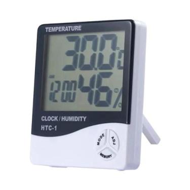 Imagem de Medidor Digital De Temperatura E Umidade LCD Para Uso Interno E Extern
