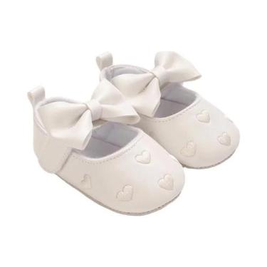 Imagem de Sapatos De Batismo Para Meninas Recém-Nascidas, Brancos, Com Solado De
