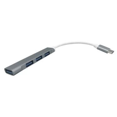 Imagem de Distribuidor De Conexao Hub Type C P/ Usb OEX  Hb104 Chumbo