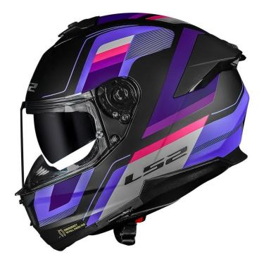 Imagem de Capacete LS2 FF808 Stream II Vintage Preto Rosa e Roxo Fosco-Masculino
