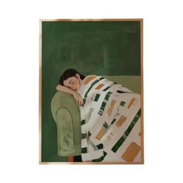 Imagem de Pôster De Arte Abstrata De Mulher Com Flores, Estilo Japandi Minimalis