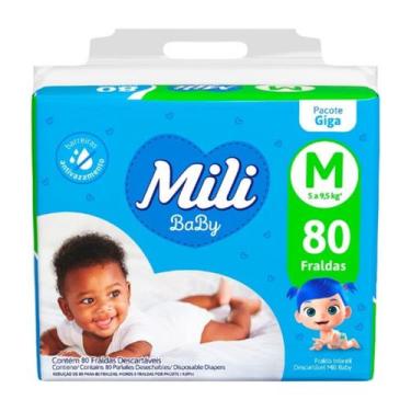 Imagem de Fralda Infantil Mili Baby Giga Tamanho M 80 Unid
