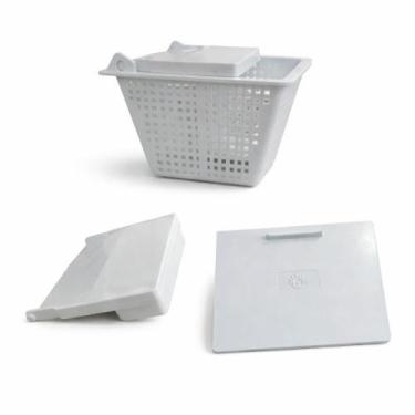 Imagem de Kit Skimmer Piscina Brustec  Cesto + Tampa Flap + Tampa Frontal para C