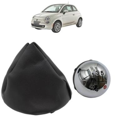 Imagem de Coifa Alavanca + Manopla Cambio Fiat 500 2009 Até 2017 - Nat, Manopla 