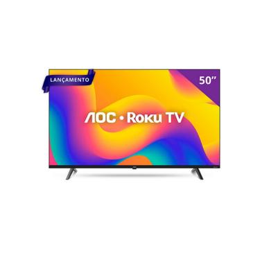Imagem de Smart TV AOC 50” 4K UHD Roku TV WiFi HDR10 Dolby Digital LED 512 MB 16W com Apps 50U704...