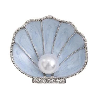 Imagem de Broche De Estrela-do-mar Esmaltado Unissex Feminino Com Pérola E Conch