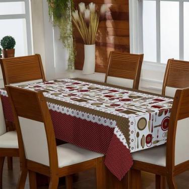 Imagem de Toalha de Mesa 6 Lugares Cozinha Vinho 19154-3 V3 - Textil Giordano, C