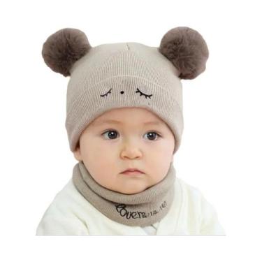 Imagem de Conjunto De Gorro E Cachecol De Inverno Para Bebês, Meninos E Meninas,