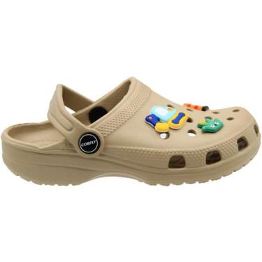 Imagem de Clog Infantil Corfly Botons Divertidos Removíveis Menino, Bege, 32/33