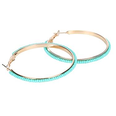 Imagem de Brincos de contas de argola, liga de brincos de sementes para uso diário