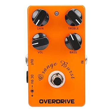 Imagem de Pedal de overdrive, pedal de efeitos de guitarra elétrica com carcaça de liga de alumínio e quatro botões de controle principal acessório de instrumento musical