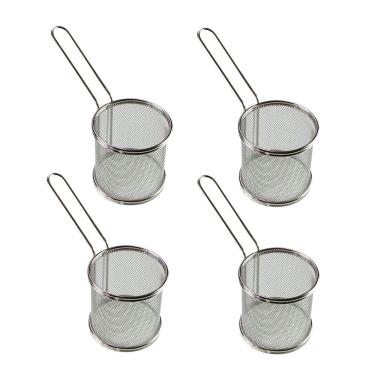 Imagem de Kit 4 Cesta P/ Servir Porções Fritas Frango Salgados Petiscos Restaurante Hamburgueria