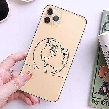 Imagem de Capas de telefone TPU macias de viagem mapa do mundo para iphone 13 12 pro xs max xr 7 8 plus 6s capa de avião para iphone 11 se2020 coque, l, para iphone 12
