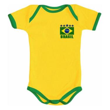 Imagem de Body Infantil Brasil Personalizado Nome Copa Verde Amarelo - Mago Das