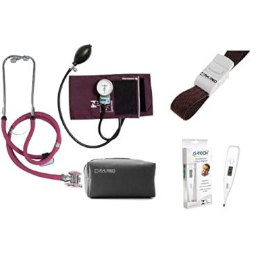 Imagem de Kit Academico De Enfermagem + Garrote + Termometro + Estojo COR:Vinho