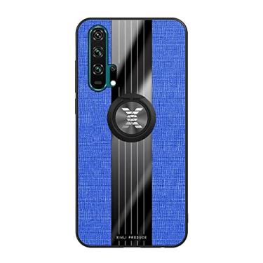 Imagem de Telefone Flip Covers Compatível com Huawei Honor 20Pro Case, com Magnetic 360° Kickstand Case, Multifuncional Case Cloth Textue Shockproof TPU Protective Duty Case Capa protetora da capa (Color : Blu