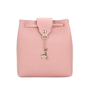 Imagem de Nova bolsa feminina de ombro a tiracolo pequena bolsa de carteiro (rosa), rosa, M