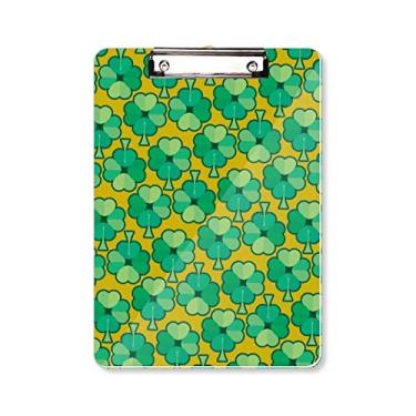 Imagem de Prancheta com trevo de quatro folhas da Irlanda Dia de São Patrício, pasta, bloco de notas A4