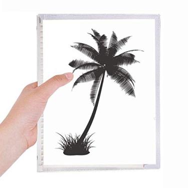 Imagem de Caderno de praia de coqueiro, preto, folhas soltas, diário recarregável, papelaria