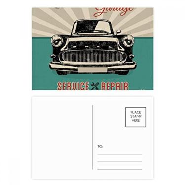 Imagem de Conjunto de cartão postal clássico preto para reparo de carros, cartão de felicitações de aniversário