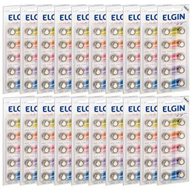 Imagem de 200 Pilhas Baterias LR44 A76 Ag13 Alcalina Elgin 20 Cartelas C/ 10 Unidades