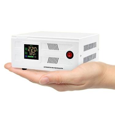 Imagem de Estabilizador automático de tensão, fonte de alimentação ajustável com regulador de tensão CA único com visor LED para aparelhos domésticos instáveis, 2000VA