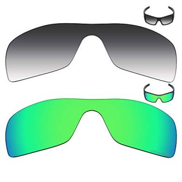 Imagem de Mryok+ 2 pares de lentes polarizadas de substituição para óculos de sol Oakley Batwolf – Cinza dégradé tingido/verde esmeralda