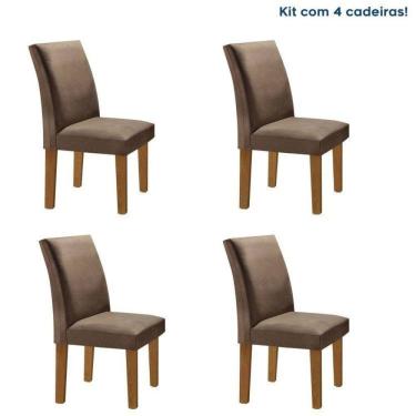 Imagem de Conjunto 4 Cadeiras Estofadas Espanha Ypê/Marrom
