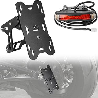 Imagem de kemimoto Suporte de placa de carro de montagem lateral de motocicleta com luz de sinal LED compatível com Sportster S RH1250 2021 2022 2023 Suporte de placa de motocicleta montado na cauda