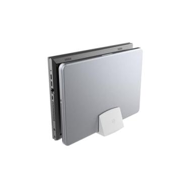Imagem de Suporte Duplo 2 Notebooks 2,5cm Fechado Laptop Mesa Vertical (Branco)