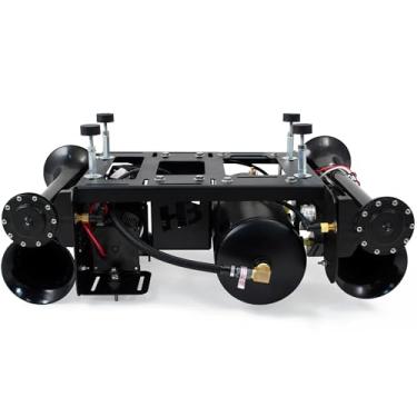 Imagem de HornBlasters Kit de buzina de trem Stealth Eliminação de pneu sobressalente de 2 galões 150 PSI - para caminhonetes e SUVs