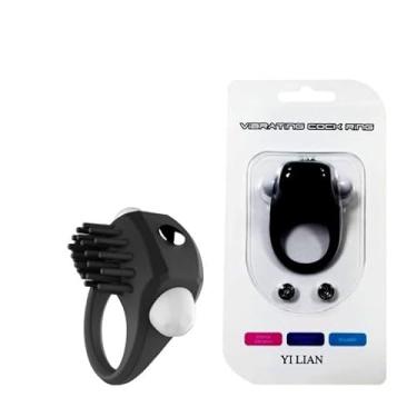 Imagem de Anel Peniano Vibratório Com Cerdas Massageadoras, Preto