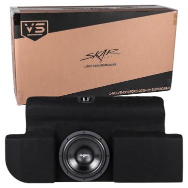 Imagem de Skar Audio Caixa de subwoofer com porta única de 25,4 cm compatível com caminhões Super Cabine Ford F-150 2015-2024
